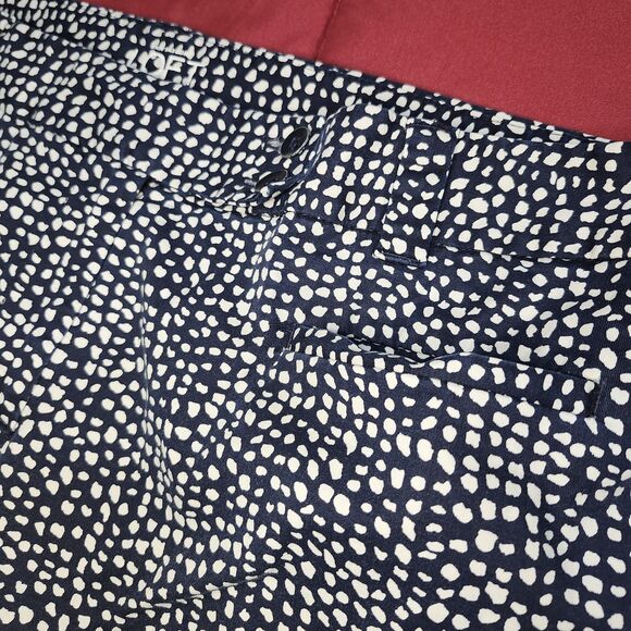 LOFT Original Crop Pants Women Size 14 Navy White Print Stretch Ann Taylor Loft - Picture 5 of 12